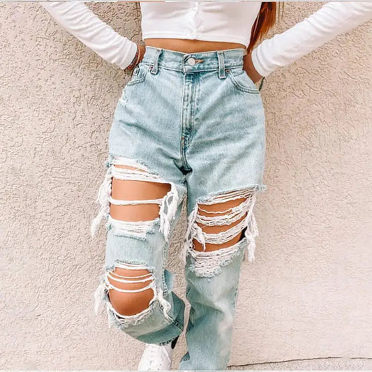 Trendy Ripped Denim Pants for Women All is equal fashion