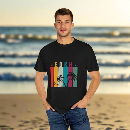 EDK Beach Vibes Unisex Garment-Dyed T-Shirt | Retro Summer Style