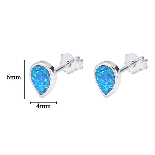 Opal 925 Silver Teardrop Earrings in Various Colors All is equal fashion