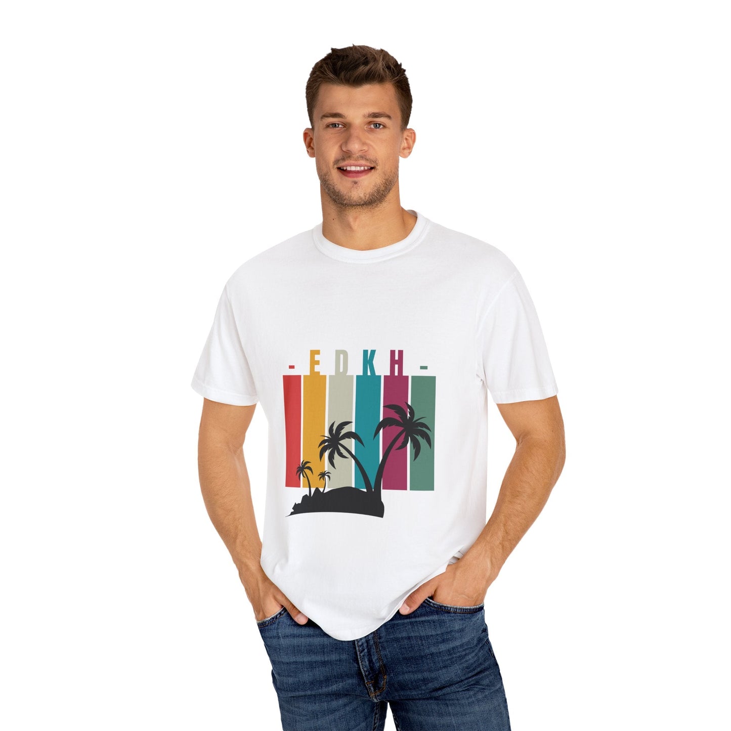 EDK Beach Vibes Unisex Garment-Dyed T-Shirt | Retro Summer Style