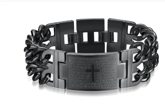 Men's Bracelet with Our Father Prayer in Latin (One) All is equal fashion