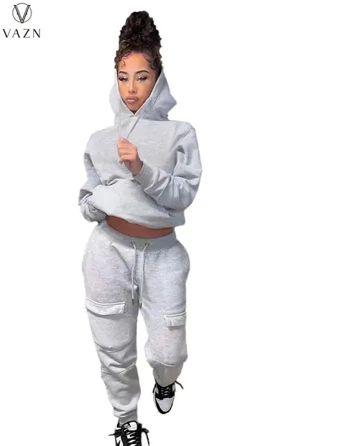 VAZN 2021 Spring Women’s Casual Two-Piece Suit Set All is equal fashion