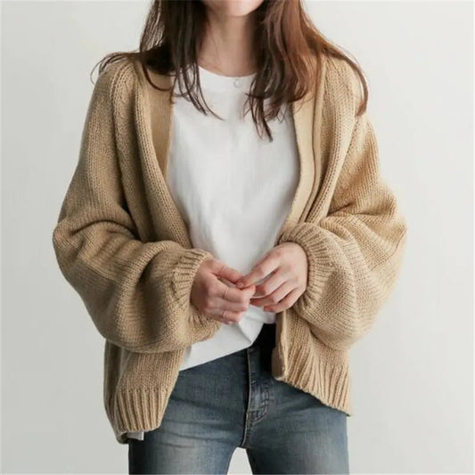 Korean Style Loose Long Sleeve Knit Cardigan All is equal fashion