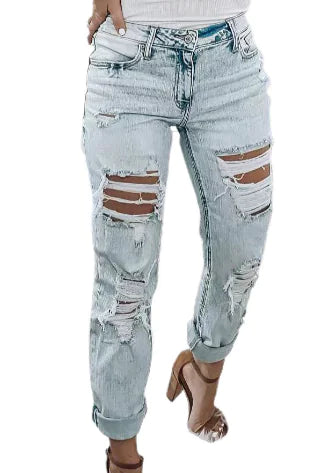 Trendy Ripped Denim Pants for Women All is equal fashion