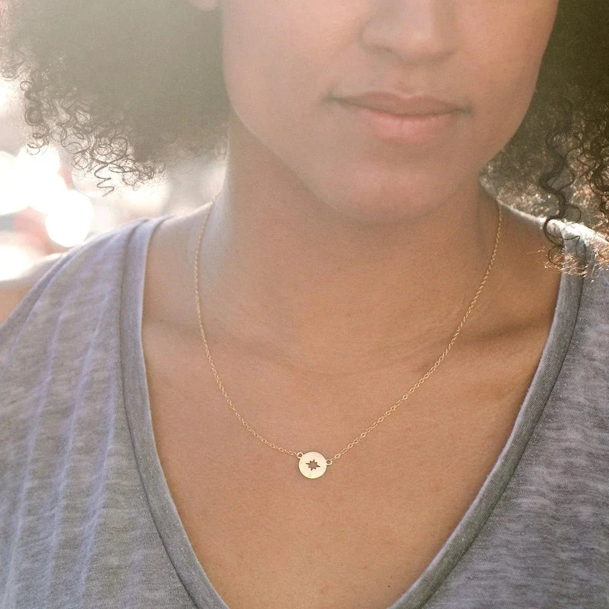 Gold Compass Necklace