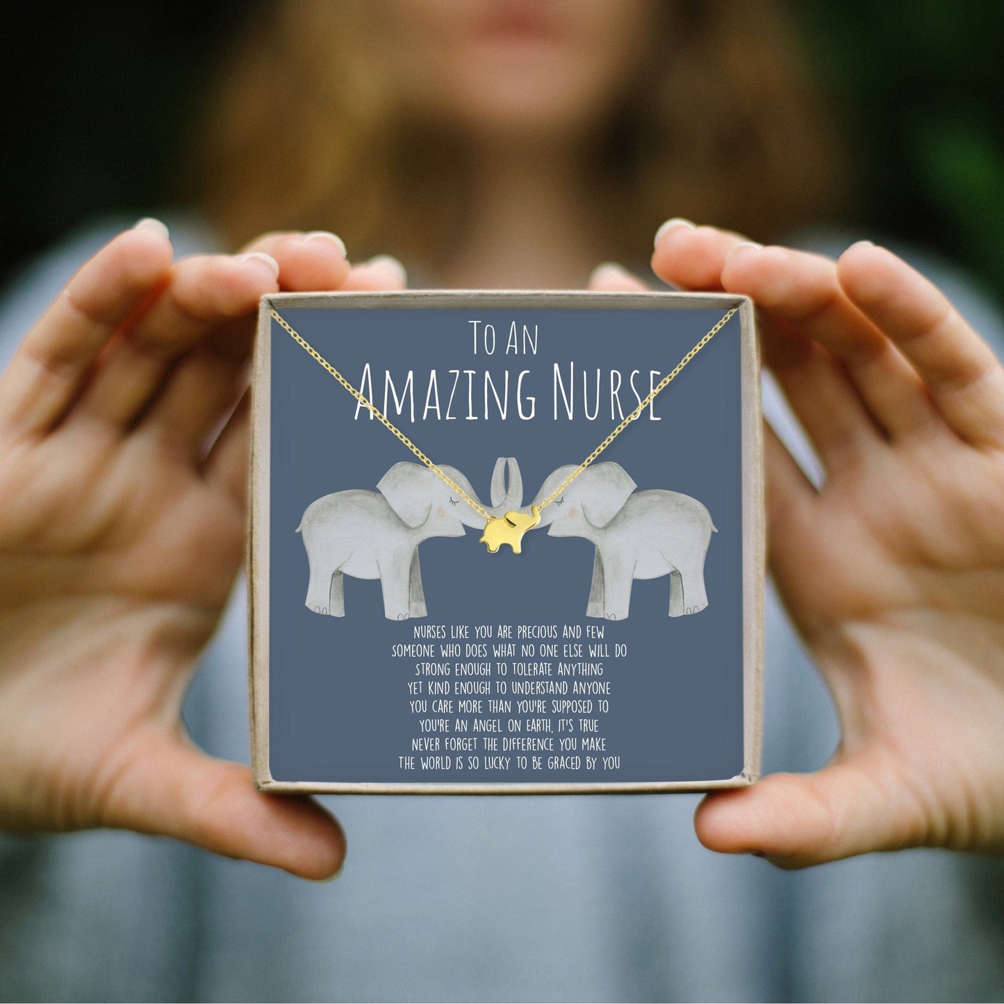 Nurse Elephant Pendant Necklace