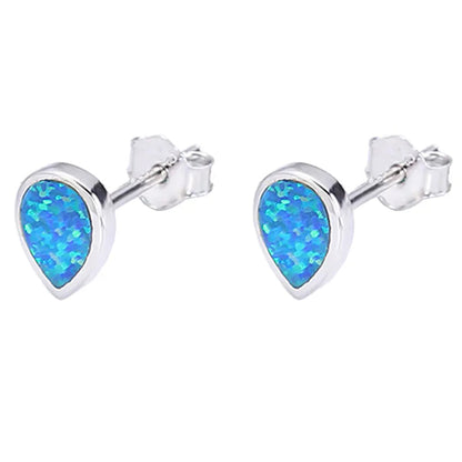 Opal 925 Silver Teardrop Earrings in Various Colors All is equal fashion