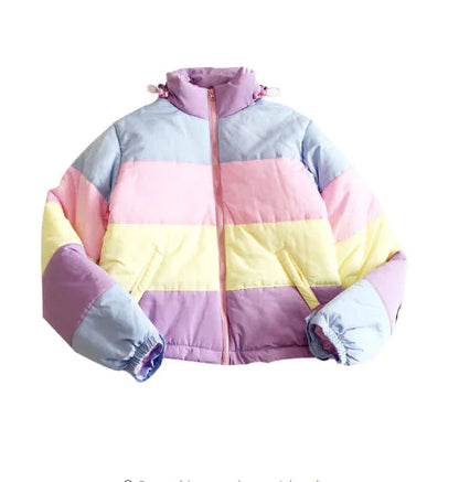Rainbow Loose Thick Cotton Jacket (Bread Jacket) All is equal fashion