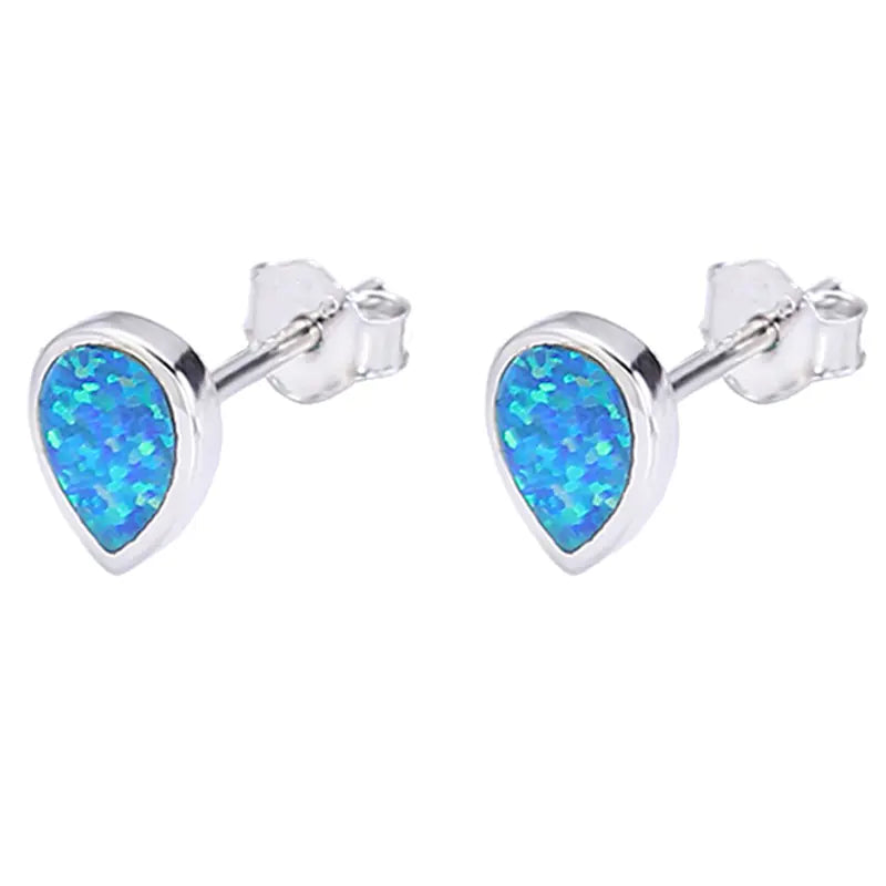 Opal 925 Silver Teardrop Earrings in Various Colors All is equal fashion