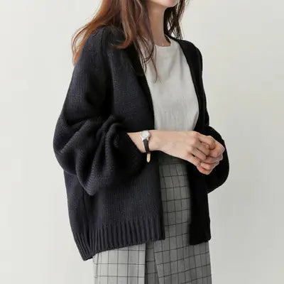 Korean Style Loose Long Sleeve Knit Cardigan All is equal fashion