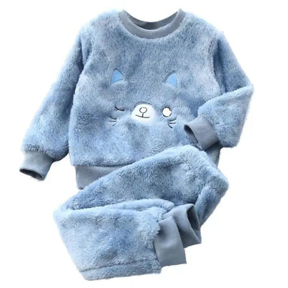 Children's Plush Thick Coral Fleece Home Wear All is equal fashion