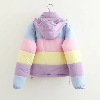 Rainbow Loose Thick Cotton Jacket (Bread Jacket) All is equal fashion