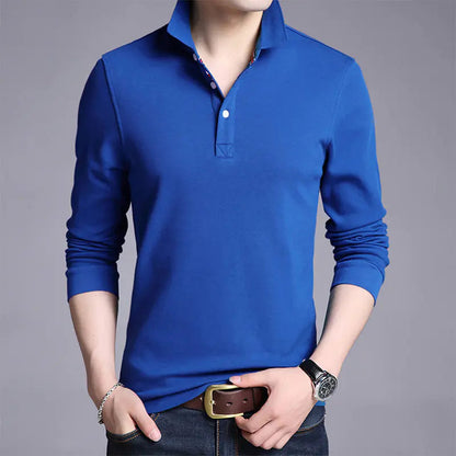 Men's Thickened Long Sleeve Polo Shirt in Various Colors All is equal fashion