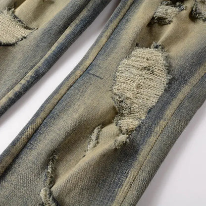Snake Embroidery Tapered Denim Jeans™ rosses clothing