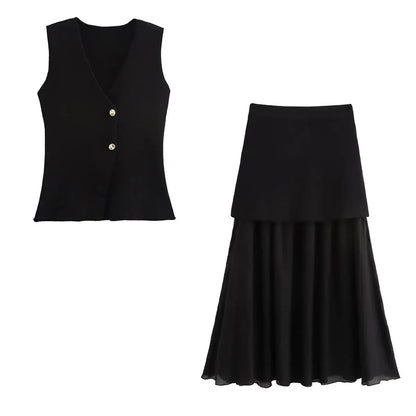 Elegant Wine Red Skirt Set™ rosses clothing
