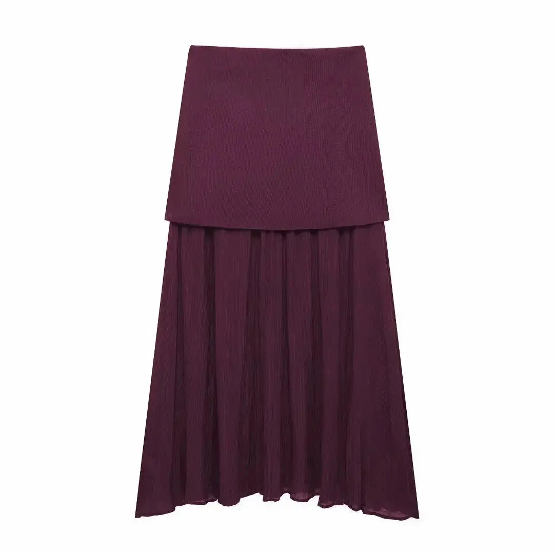 Elegant Wine Red Skirt Set™ rosses clothing