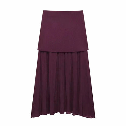 Elegant Wine Red Skirt Set™ rosses clothing