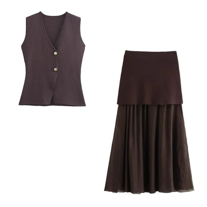 Elegant Wine Red Skirt Set™ rosses clothing
