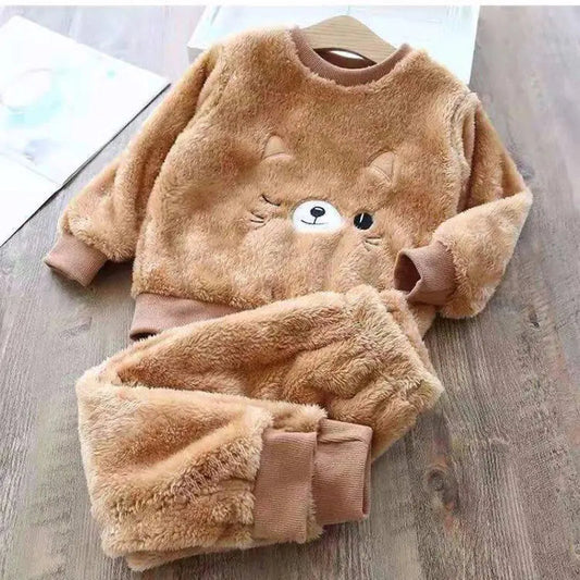 Children's Plush Thick Coral Fleece Home Wear All is equal fashion