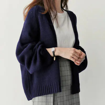 Korean Style Loose Long Sleeve Knit Cardigan All is equal fashion
