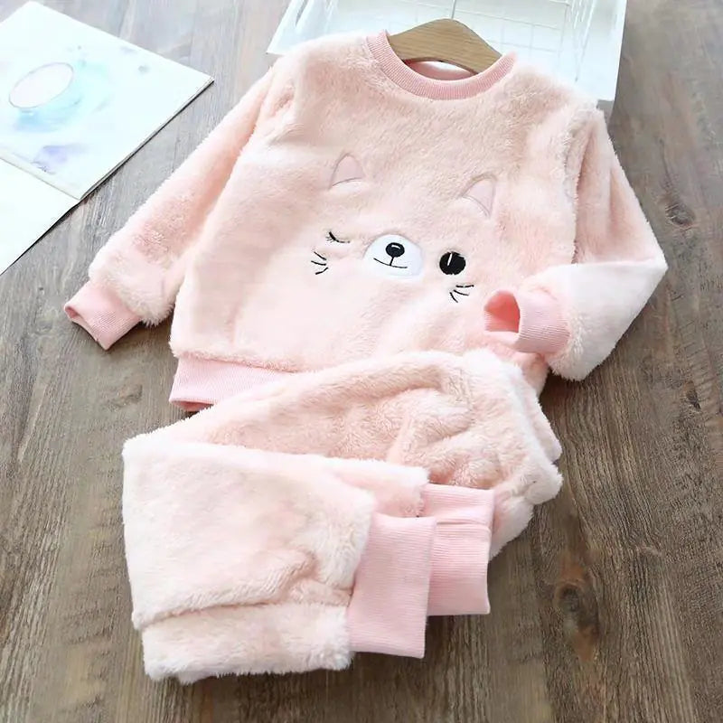 Children's Plush Thick Coral Fleece Home Wear All is equal fashion