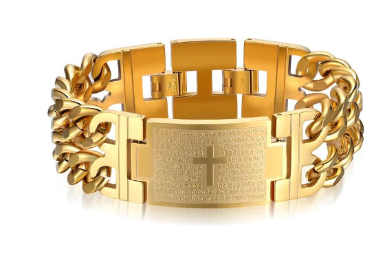 Men's Bracelet with Our Father Prayer in Latin (One) All is equal fashion