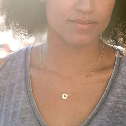 Gold Compass Necklace