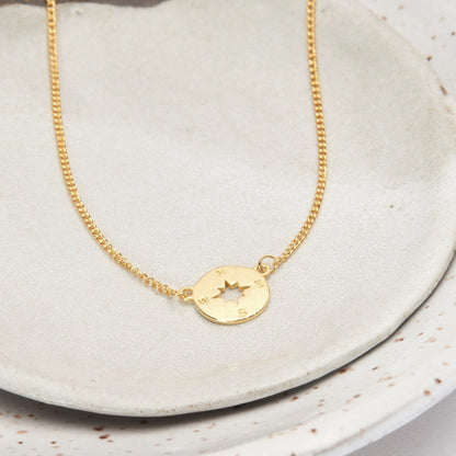 Gold Compass Necklace