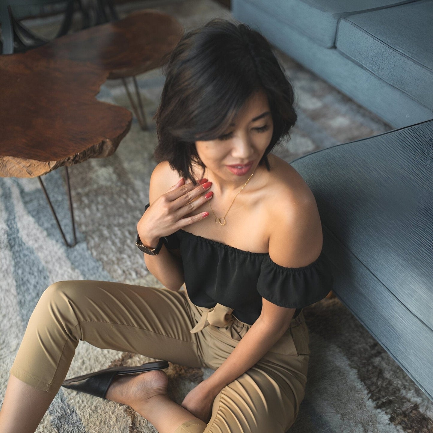 Interlocking Circles Gold Necklace