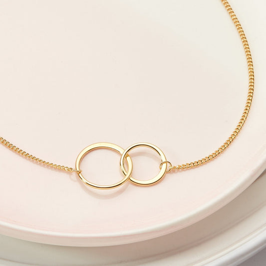 Interlocking Circles Gold Necklace