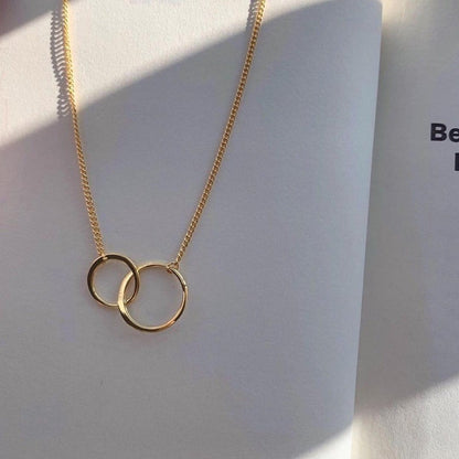 Interlocking Circles Gold Necklace
