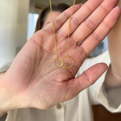 Interlocking Circles Gold Necklace