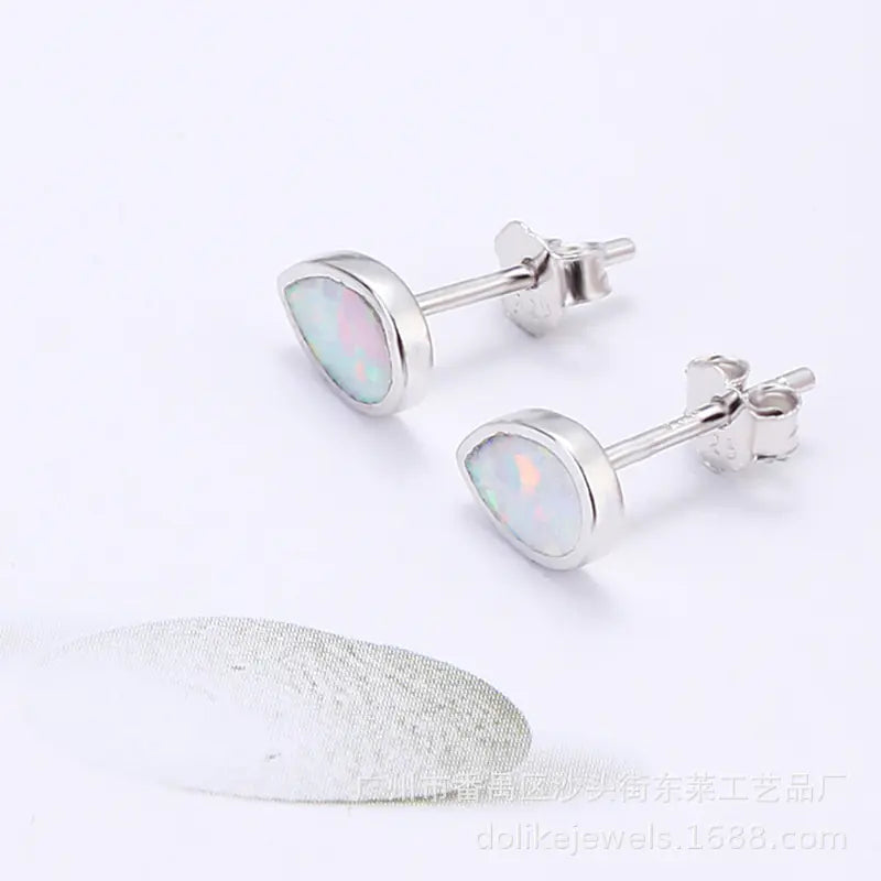 Opal 925 Silver Teardrop Earrings in Various Colors All is equal fashion