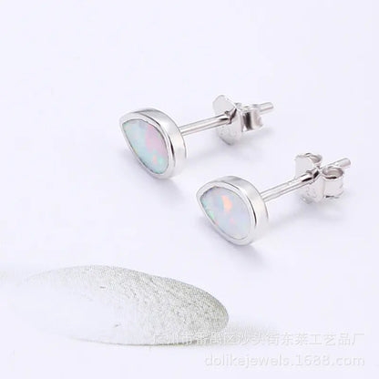 Opal 925 Silver Teardrop Earrings in Various Colors All is equal fashion