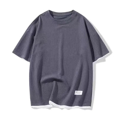Men's Waffle Sports Leisure Set - Loose Fit Short Sleeve All is equal fashion