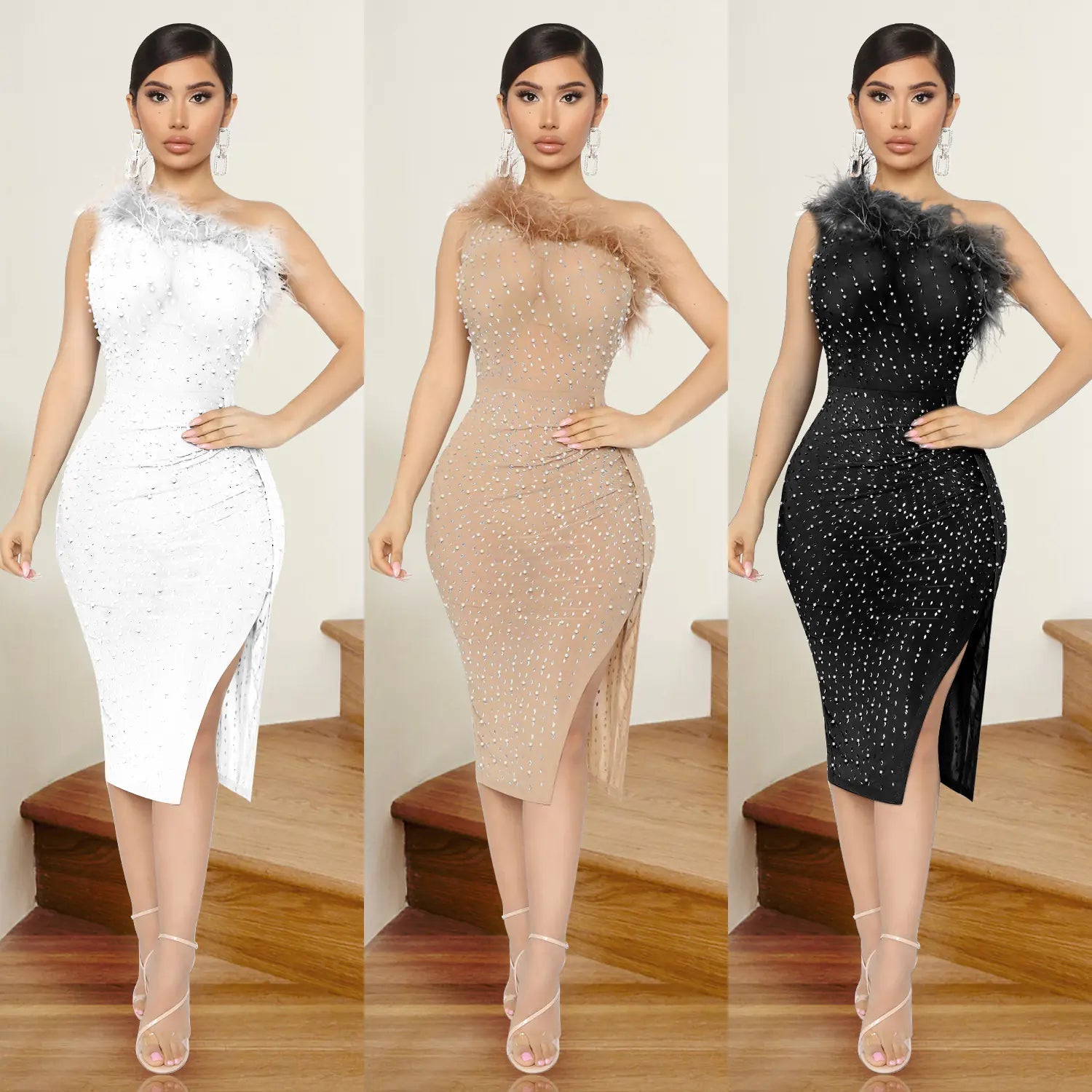 Rhinestone Dress for Women's Nightclub Party All is equal fashion