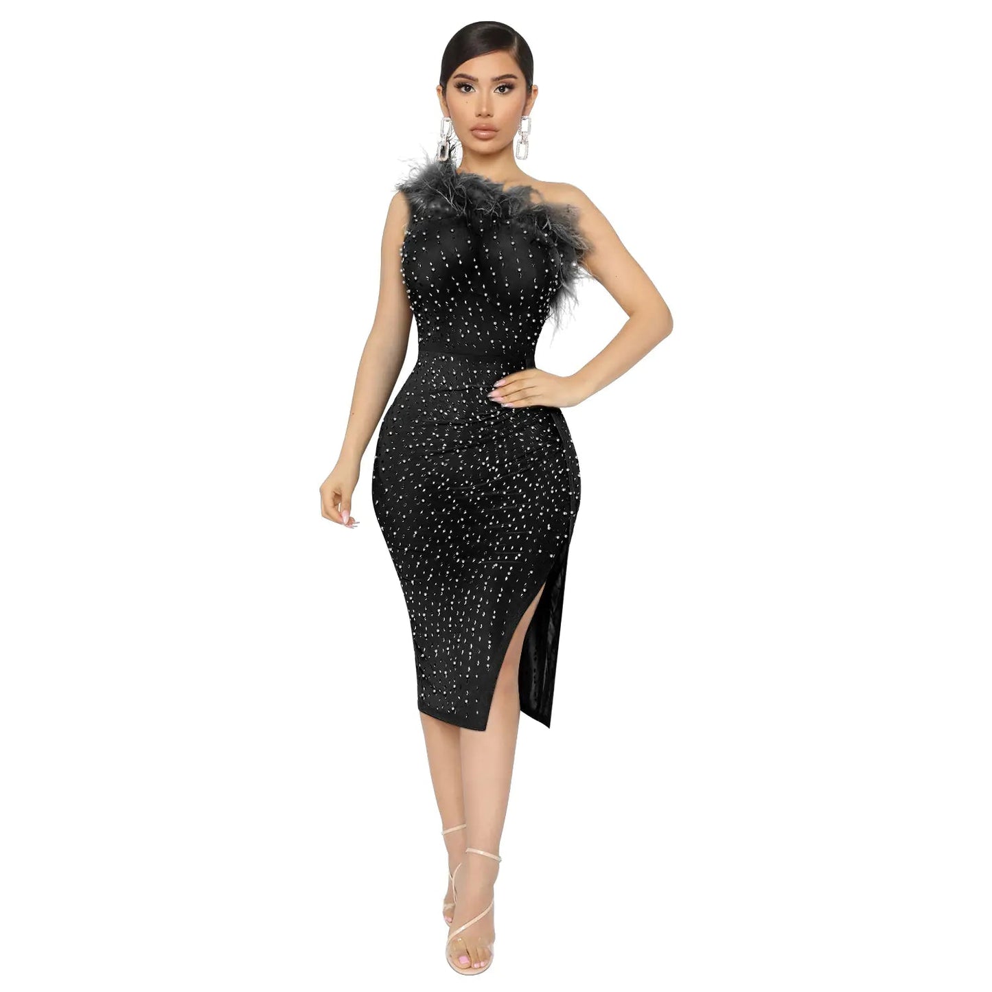 Rhinestone Dress for Women's Nightclub Party All is equal fashion